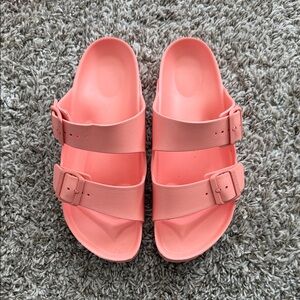 Birkenstock Coral Pink Arizona EVA Slide Sandals
